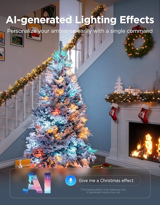 Govee Christmas Lights 2, RGBWIC 66FT 200LEDs Holiday String Lights with Shape Mapping Function, Smart LED Decoration for Indoor Outdoor Tree, 130+ Preset Scenes, Voice and APP Control, Clear Wire