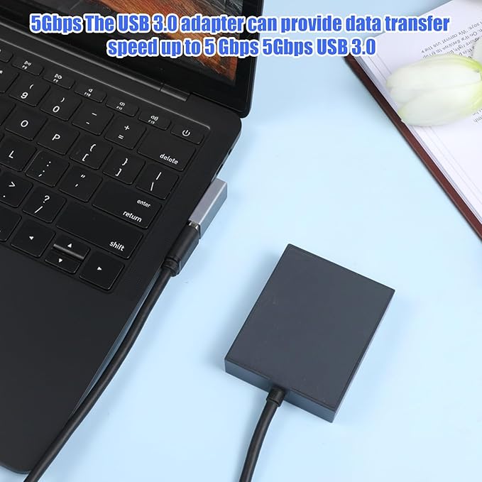 90 Degree USB 3.0 Adapter 4 Pack, L Shape Extender Left and Right Angle and Up and Down Angle USB A Male to Female Converters Extend Laptops for PC, Laptop, Power Bank (Grey)