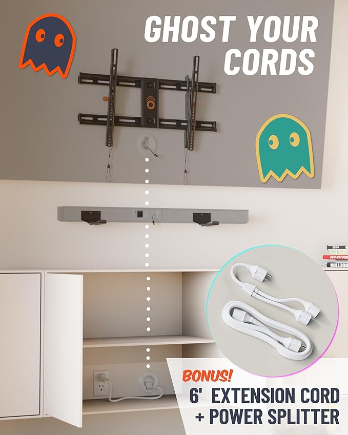 ECHOGEAR in Wall Cable Management Kit for TV & Soundbar - Cord Concealer & Power Kit - Powers Devices & Hides All Cables - Comes with Circle Saw Drilling Attachment & Drywall Hand Saw