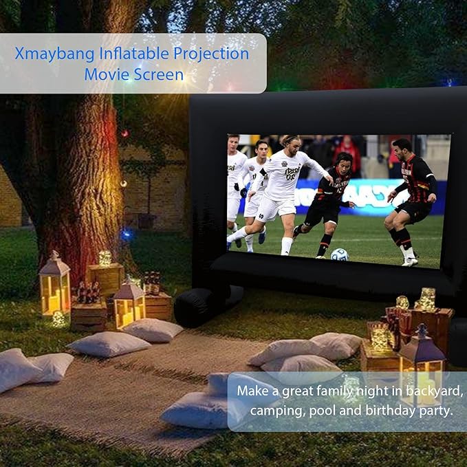 16ft Inflatable Projector Screen, Outdoor Projector Screen, Front/Rear Projection, Including Blower, Pedestal, Straps and Storage Bag