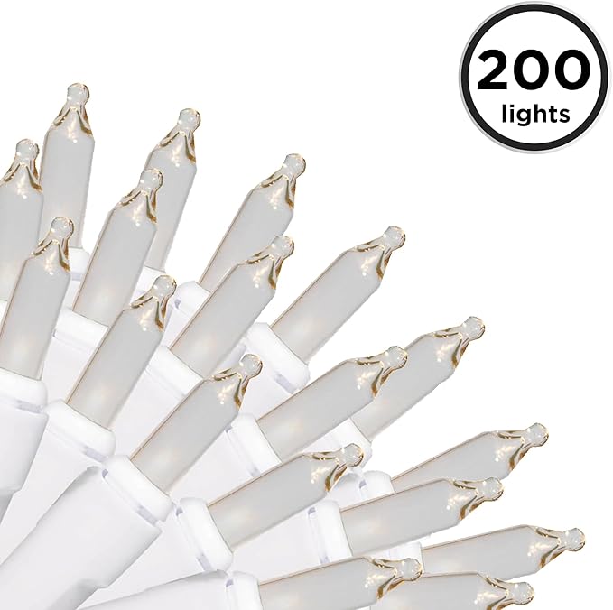 Brite Star 100 Count Mini String Christmas Lights, Clear - 22 feet Indoor/Outdoor Christmas Tree Lights with White Wire (Set of 2)