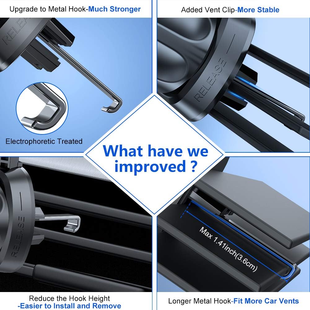 Miracase Upgraded-2nd Generation Universal Phone Holders for Car, Hands Free Air Vent Mount, Compatible with iPhone