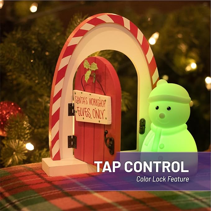 Lumipets Junior Snowman Night Light, Soft Silicone Material, 8 Soothing Colors, Cordless, Easy Control, Portable
