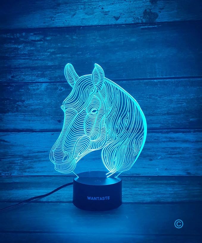Horse 3D Decor Lamp Gifts for Boys Girls Room, Night Light Toys with Remote, Bedside Nightlight for Kids Baby
