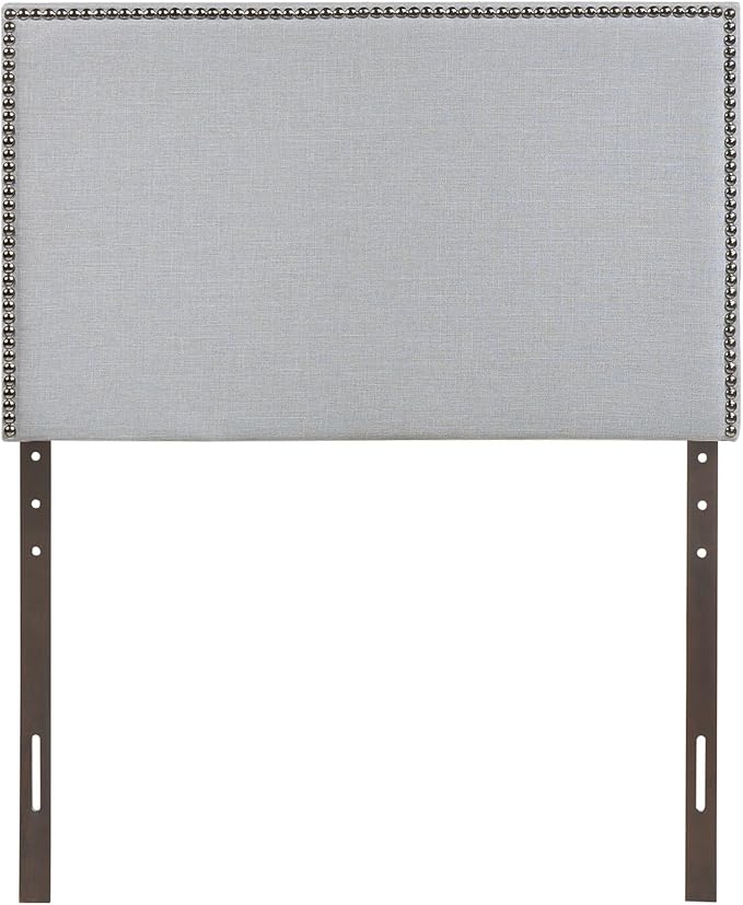 Modway Region Linen Fabric Upholstered Twin Headboard in Gray with Nailhead Trim