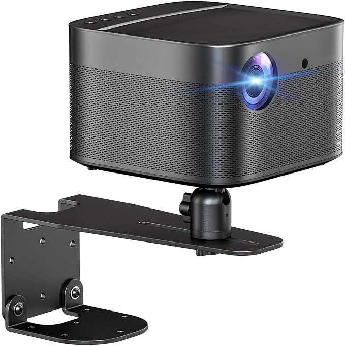 PUTORSEN Projector Wall Mount - Projector Wall & Ceiling Mount with 1/4” Screw, 22 lb Wall & 13.2 lb Ceiling Load Capacity, 360° Rotation & 5 inch Adjustment, for Home Theater/Office/Conference Room