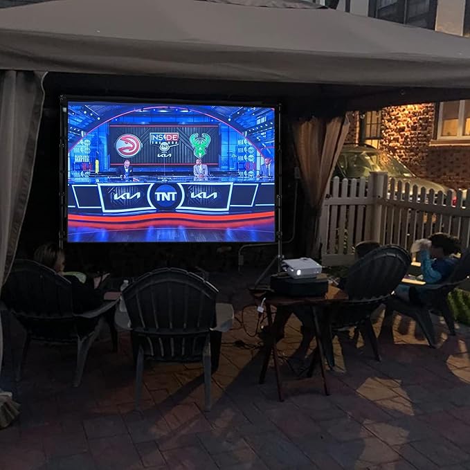 Giant 180 inch Projector Screen with Stand (Requires 14FT Space), 15FT Massive Outdoor Movie Screen 4K HD Front/Rear Projection, Foldable Anti-Crease Theater Screen with 2 Sandbags & Bag