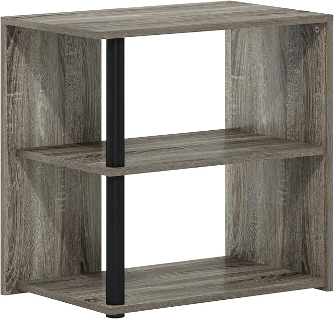 Furinno Romain Side Table, 2-Tier End Table with Open Shelf, Night Stand, Bedside Table, for Living Room, Bedroom, French Oak