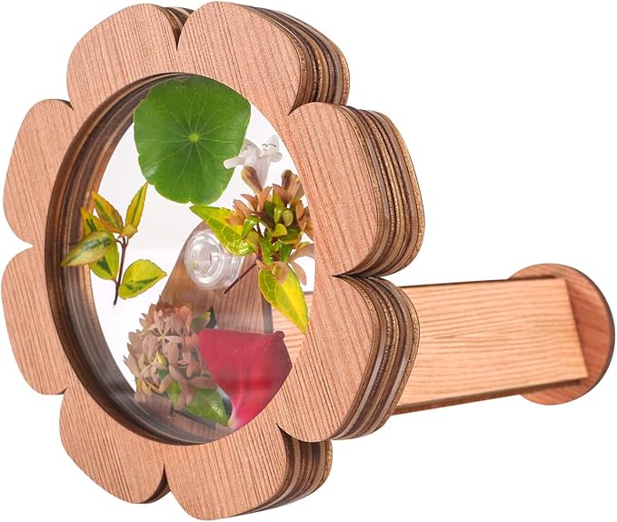 Natural DIY Kaleidoscope Kit, New Wooden Magic Rotating Kaleidoscope Making Set for Nature Lovers, Best Gift, Outdoor Classic Handmade Education Toys(1 Pcs Flower)