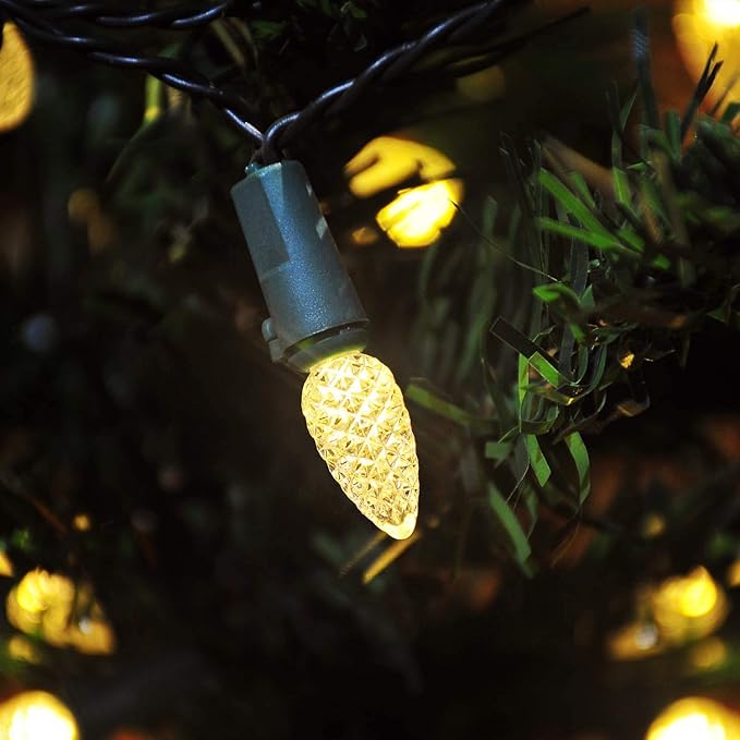 Battery Operated String Lights - 18ft 50 LED C3 String Lights Christmas Lights Battery Powered String Lights for Indoor Outdoor Christmas Tree Wreath Party Decoration, Waterproof, Warm White 2 Pack