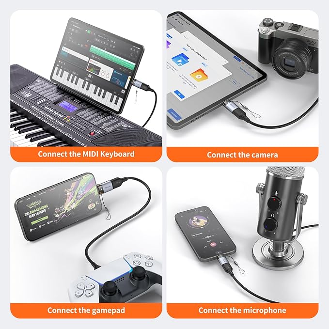 mcdodo USB to USB C Adapter with Lanyard, USB-C Male to USB 3.0 Female OTG Adapter Fit iPhone 16 15 MacBook Pro/Air,iPad,Microsoft Surface,Galaxy S25 S24 and More Type C Devices