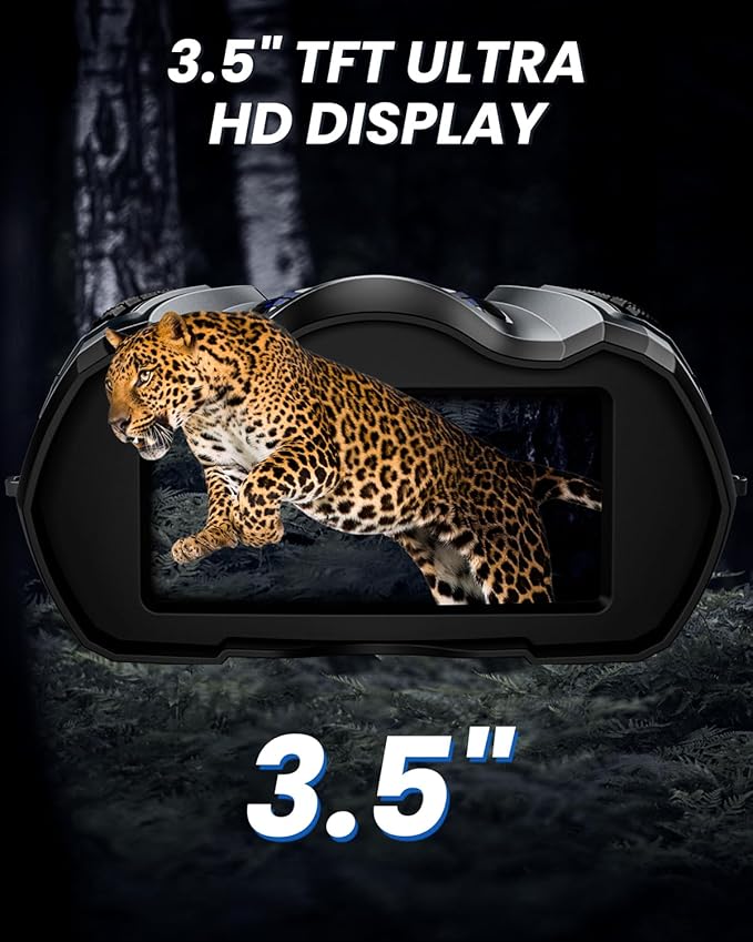Night Vision Goggles, 4K Binoculars with Camera, 3.5" HD Display and 32GB TF Card, 9 Gear Night Vision, 10X Digital Zoom, 4000mAh Battery Nightvision
