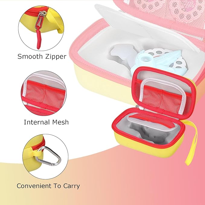 Hard Case Compatible for Moonlite Mini Projector and Story Reels, Storybook Projector Protective Storage Shell, CASE ONLY (Yellow&Red)