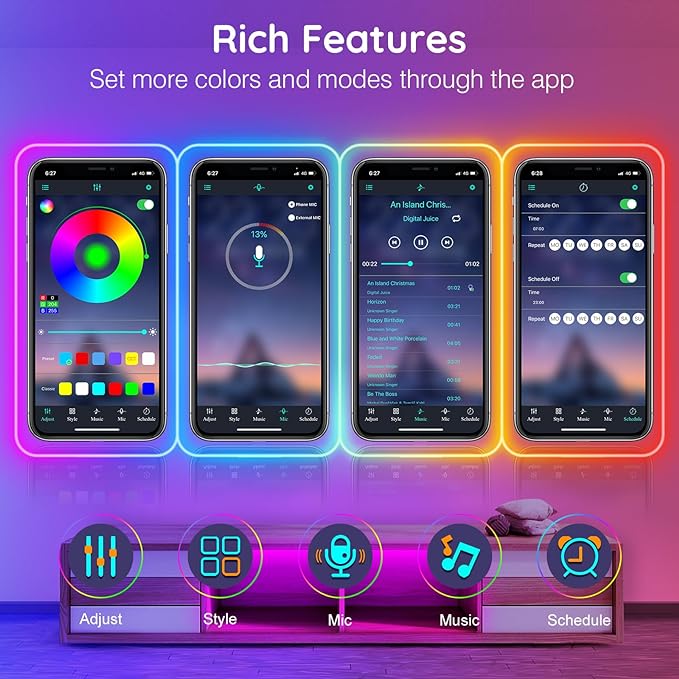 AILBTON 60Ft Neon Rope Lights,Flexible Led Rope Lights Control with App/Remote,Multiple Modes Rope Lights,IP65 Outdoor RGB Led Neons Lights,Music Sync Gaming Led Neon Light Strip for Bedroom Decor