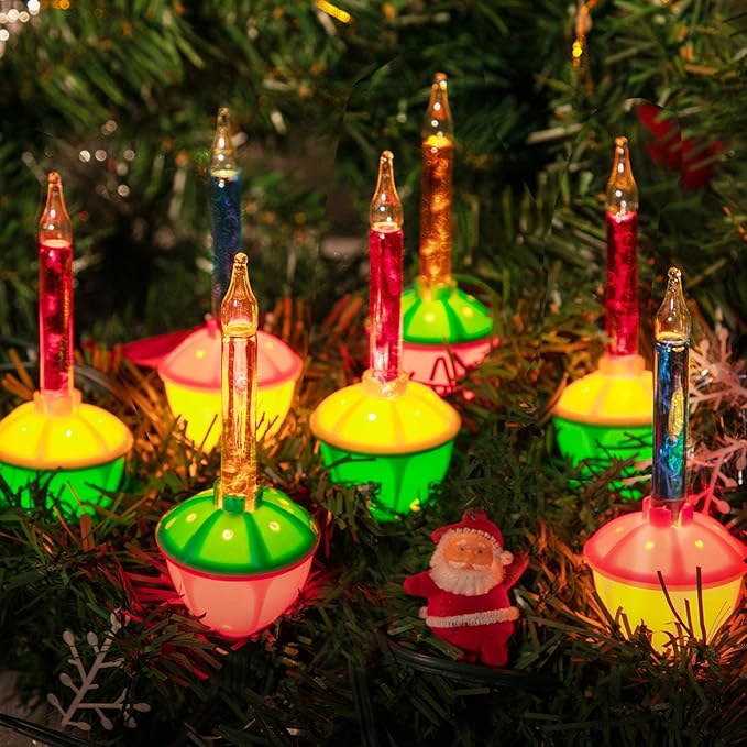 Brightown Christmas Bubble String Lights - 2 PC 9 Traditional Multicolor Bubble Lights UL Listed for Holiday Christmas Celebrations Lighting, Green Wire