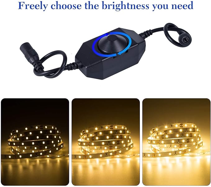 Warm LED Strip Lights, Waterproof cuttable 300 SMD 2835 LED Tape, 6000K 12V Flexible Ribbon, Kitchen Cabinet Lighting, Outdoor/Indoor (Warm(16.4ft))