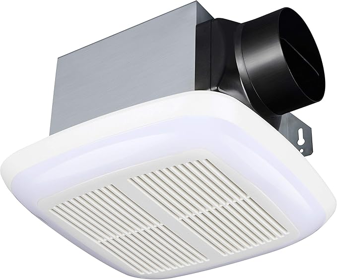 Tech Drive Very-Quiet 80 CFM, 1.5 Sone No Attic access Needed Installation Bathroom Ventilation and Exhaust Fan With LED light 4000K 800LM (80CFM),Ceiling Mounted Fan,Easy to Install