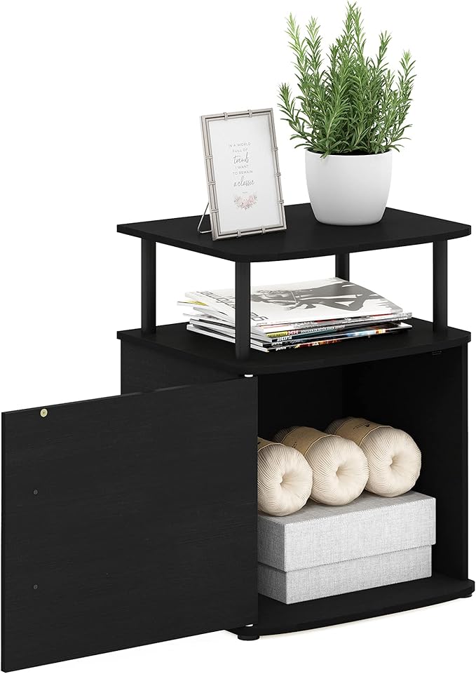 Furinno Jaya End Table, One, Black Wood