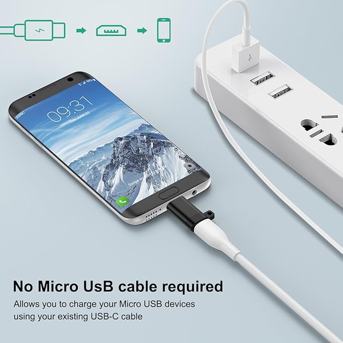 Micro USB Adapter,4Pack Type C Female to Micro USB Male Convert Connector Support Charge & Data Sync USB C to Micro Adapter for Samsung Galaxy S7 Edge/S7/S6/S6 Edge/J3/J7/Note 6/5/LG G4/Nexus 6/5/4