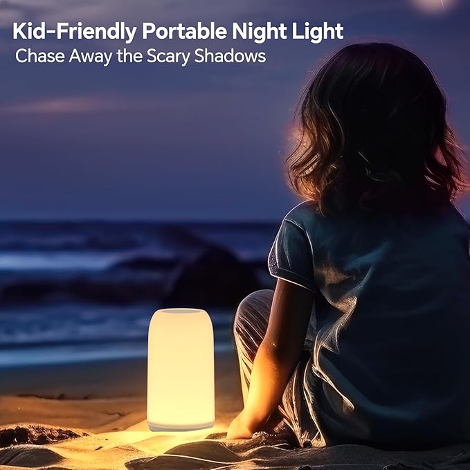 Outdoor Cordless Table Lamps Rechargeable, Touch Lamp [Sleek Design & RGB Mode] 4-Level Brightness Outdoor Lamps for Patio, LED Lamp Multi-Color Smart Nightstand Lamp for Outdoor Table lamp