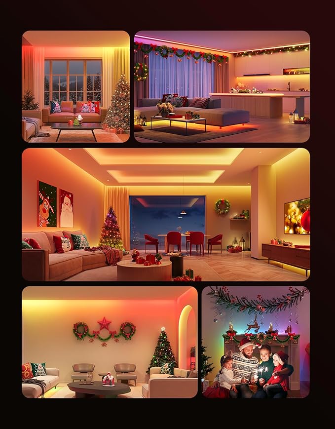 Govee LED Strip Lights RGBIC, 16.4ft Bluetooth Color Changing LED Lights with Segmented App Control, Smart LED Strip Color Picking, Music Sync LED Lights for Bedroom, Living Room, Party, Christmas