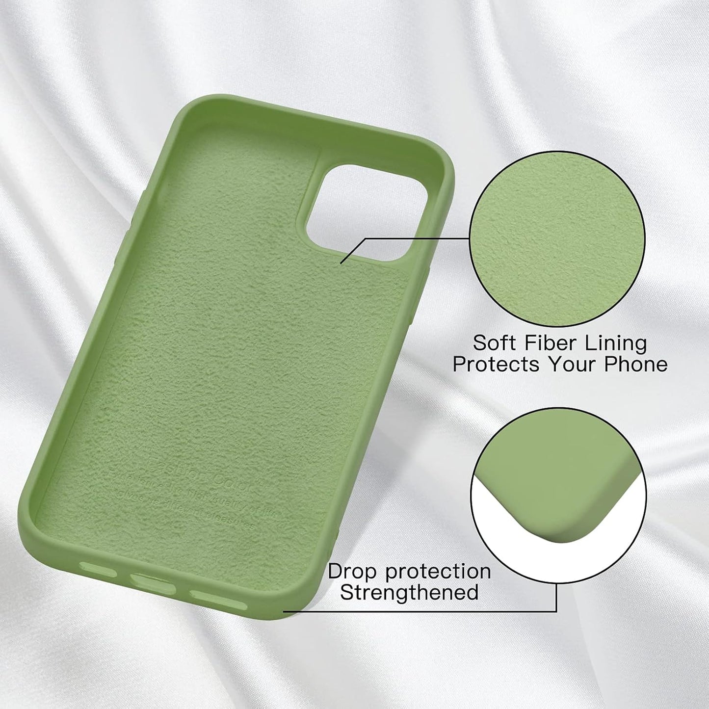 JOYLAND Mustard Green Daisy Flower Phone Case for iPhone 7/8/SE 2020, Soft Liquid Silicone with Microfiber Lining.