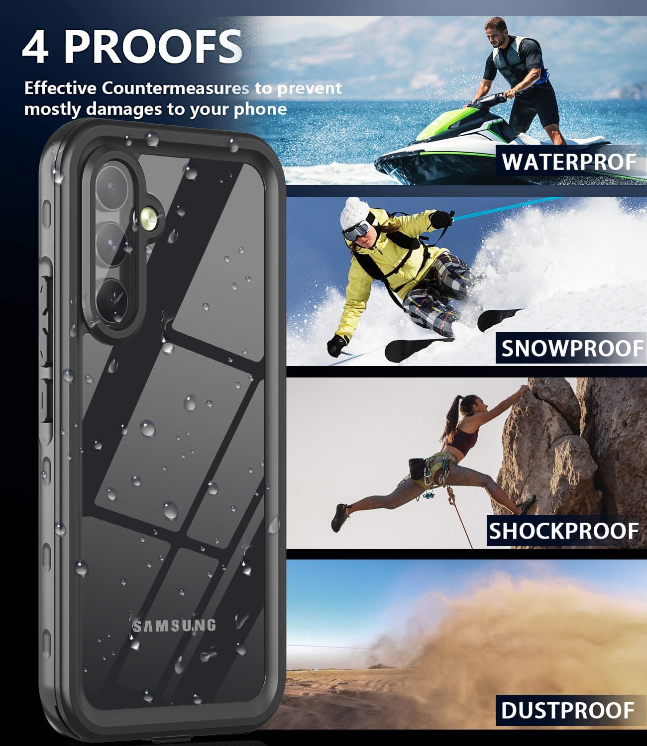 Samsung Galaxy A54 5G Waterproof Case - [Built-in Screen Protector] [IP68 Underwater] [360° Full Body] Heavy Duty