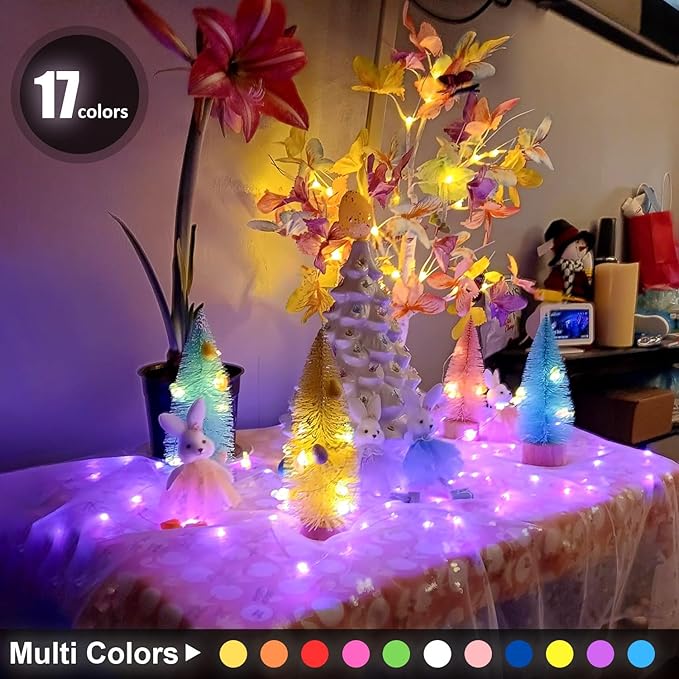 Fairy Lights USB Plug in 66ft 200LEDs with Remote, Warm White 17 Color Changing Light Twinkle Firefly String Lights for Bedroom Party Wedding Christmas Tapestry, Multicolor Colors (USB&Plug)