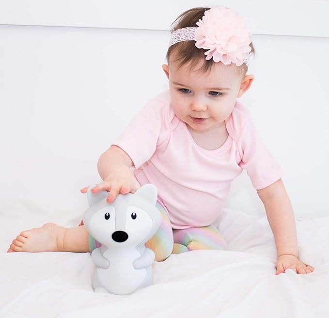Lumipets Junior Fox Night Light, Soft Silicone Material, 8 Soothing Colors, Cordless, Easy Control, Portable