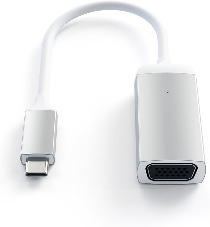 Satechi Type-C VGA USB-C Cable Adapter 1080p/60Hz - for M5/M4 MacBook Pro/Air, M5/M4 iPad Pro/Air, M4 Mac mini, M4 iMac and More (Silver)