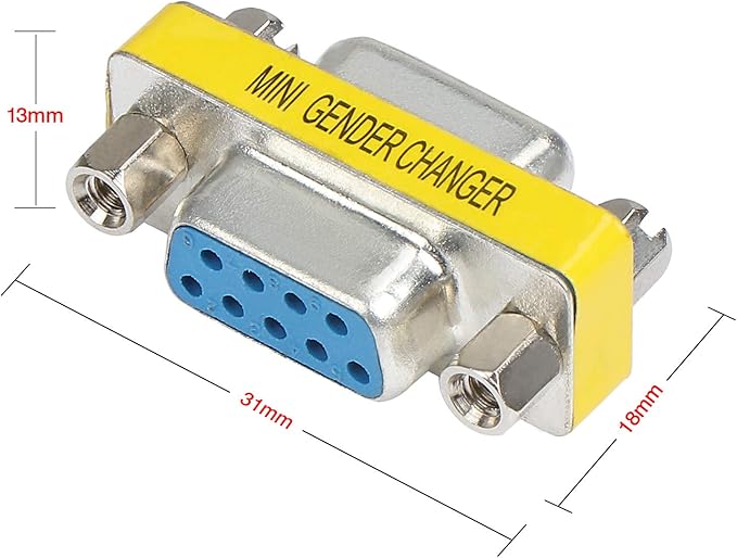 abcGoodefg 9 Pin RS-232 DB9 Female to Female Serial Cable Gender Changer Coupler Adapter (20 Pack)