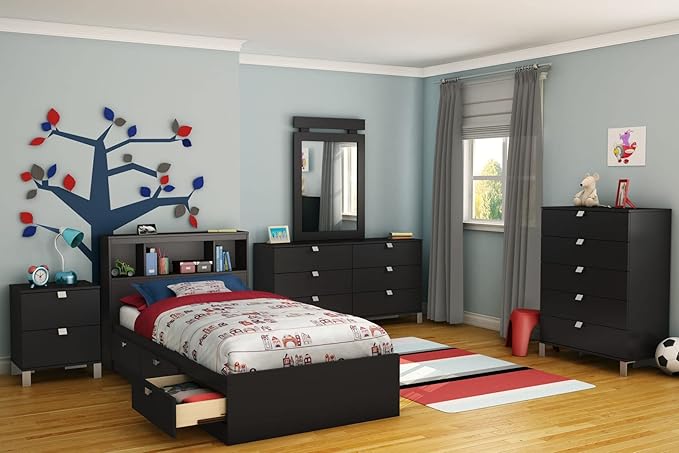 South Shore headboard, Twin, Pure Black