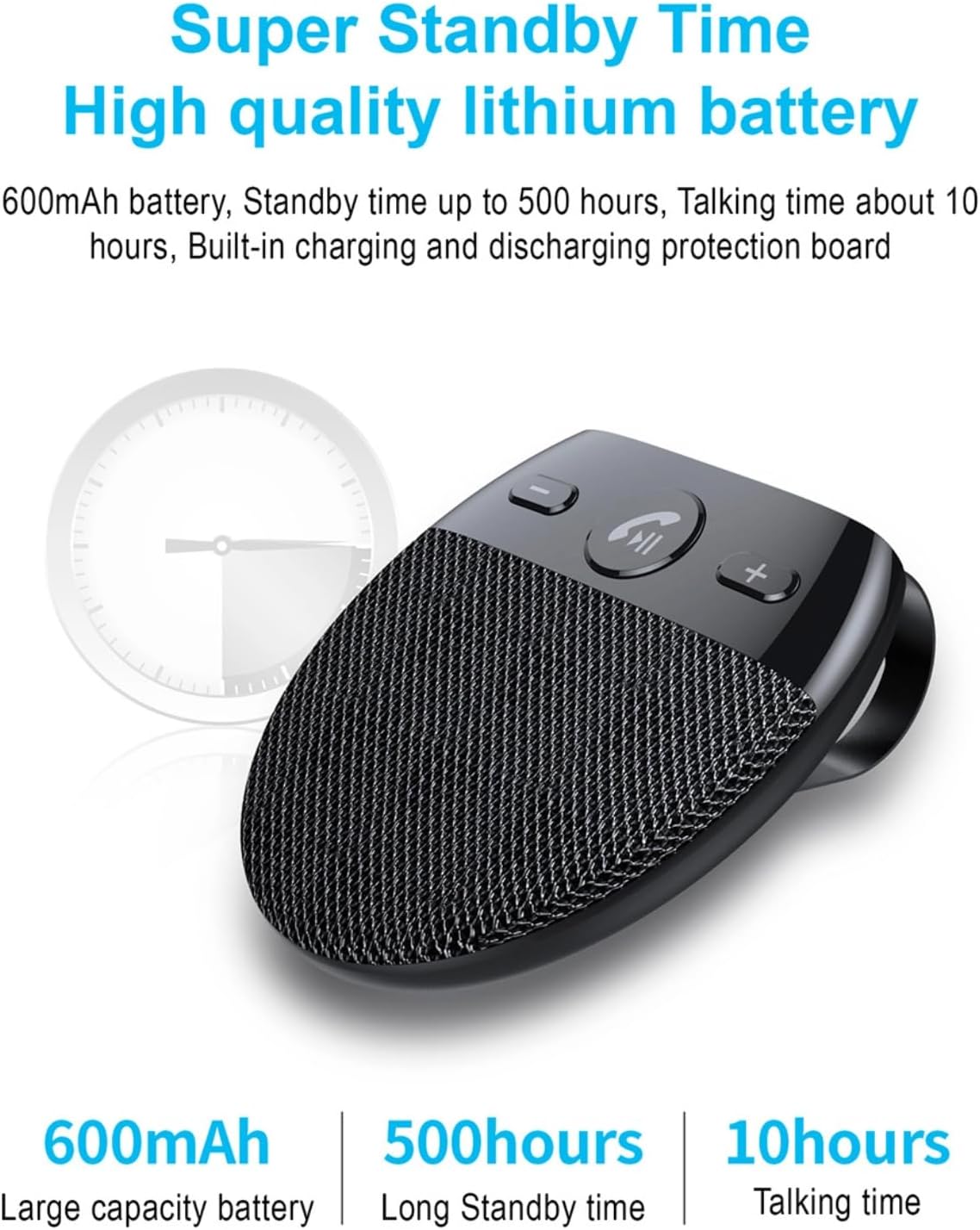 Hands-Free Bluetooth for Cell Phone Car Kit, Bluetooth 5.0 Car Speaker with CVC8.0 Double Noise Reduction Technology,