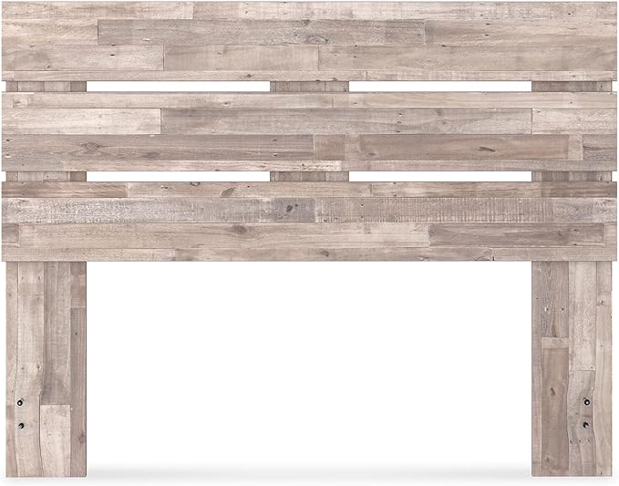 Signature Design by Ashley Neilsville Butcher Block Panel Headboard, Queen, Beige
