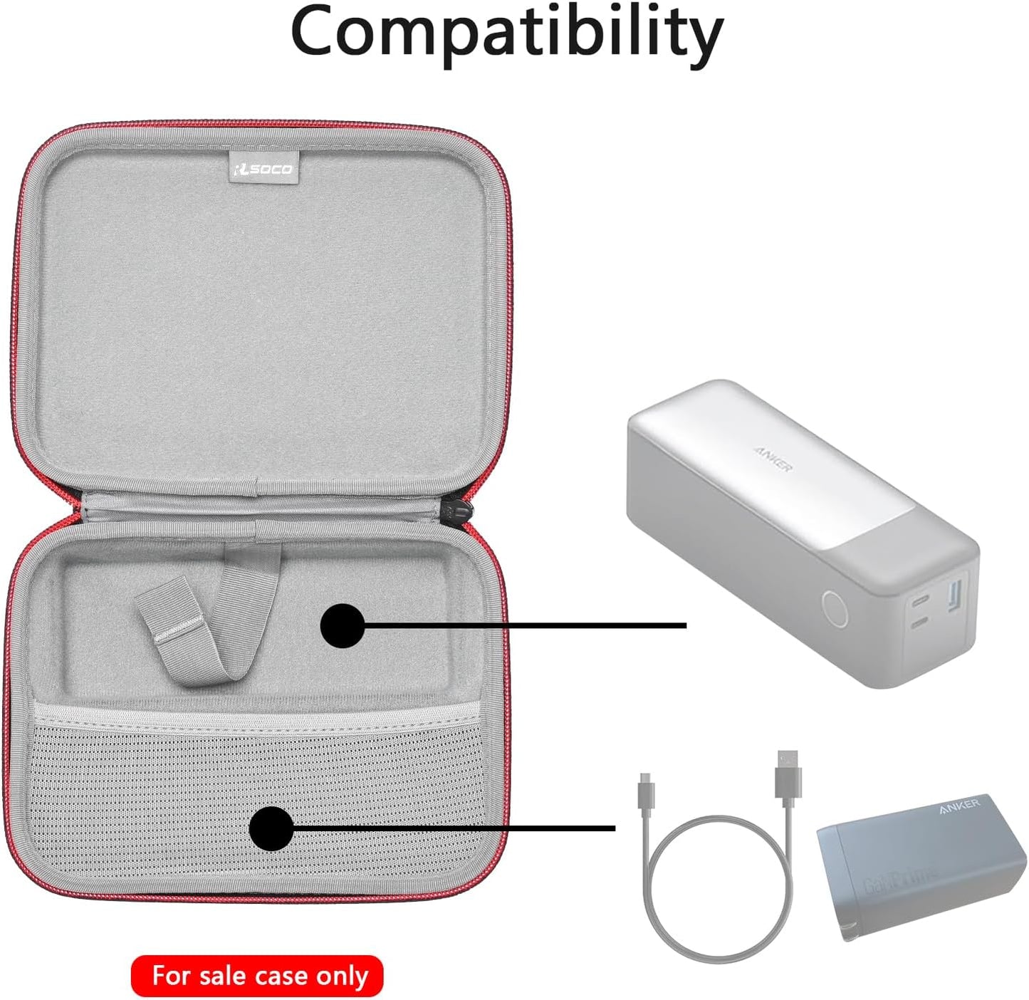 RLSOCO Carrying Case for Anker 737 Power Bank (PowerCore 24K), 24,000mAh Portable Charger - Black (Case Only)