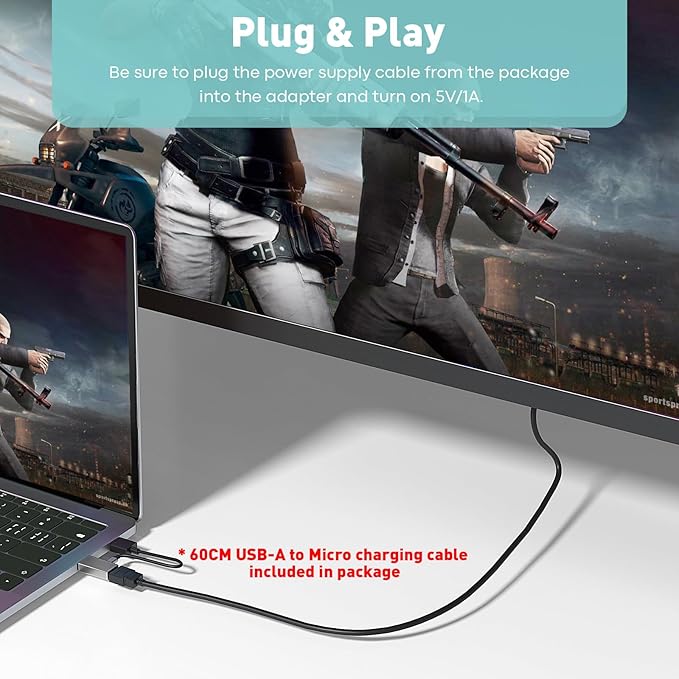 HDMI to DisplayPort Adapter (4K 60Hz,1080p 120Hz) Uni-Directional Only, HDMI (Source) to DP (Display) Converter Male to Female for Laptop,AMD,NVIDIA,PS5,Xbox and More - 1 Pack