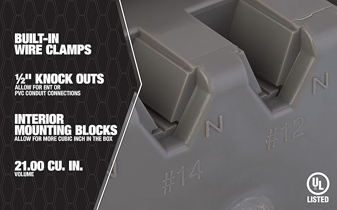 Southwire MSBMMT1G 1 Gang Multi Mount Device Box with Depth Adjustable; Heavy Duty 42lb