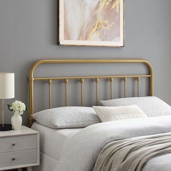 Modway MOD-6153-GLD Sage Full Metal Headboard, Gold