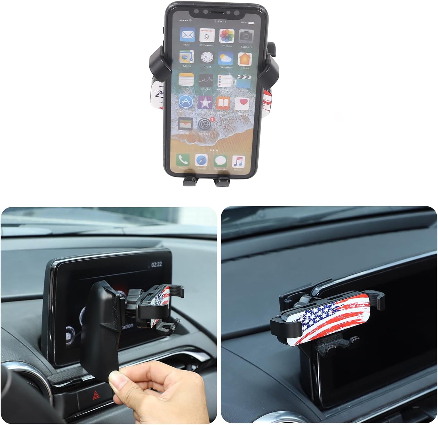 HAPPYHORSE Car Phone Mount for Mazda MX-5 2016-2023, Central Control Navigation Cell Phone Holder
