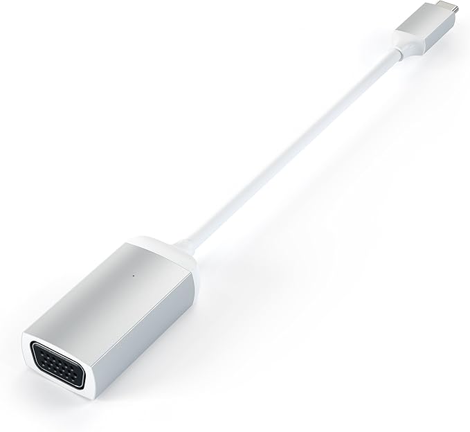 Satechi Type-C VGA USB-C Cable Adapter 1080p/60Hz - for M5/M4 MacBook Pro/Air, M5/M4 iPad Pro/Air, M4 Mac mini, M4 iMac and More (Silver)