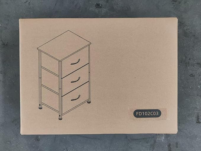 Somdot Dresser for Bedroom with 3 Drawers, Storage Organizer Chest of Drawers with Removable Fabric Bins for Closet Bedside Living Room Laundry Entryway Hallway, Black Rustic Brown