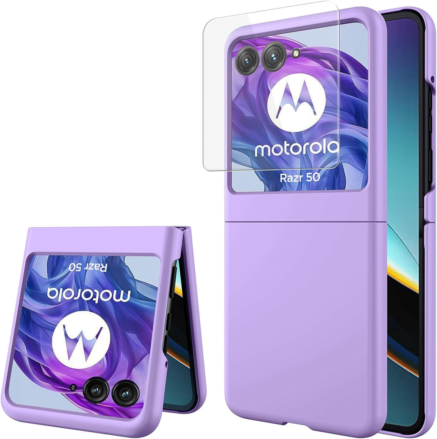 Miimall Motorola Razr 2024 Case, Ultra Thin Slim Matte Hard PC Anti-Slip Shock-Proof Cover, Purple