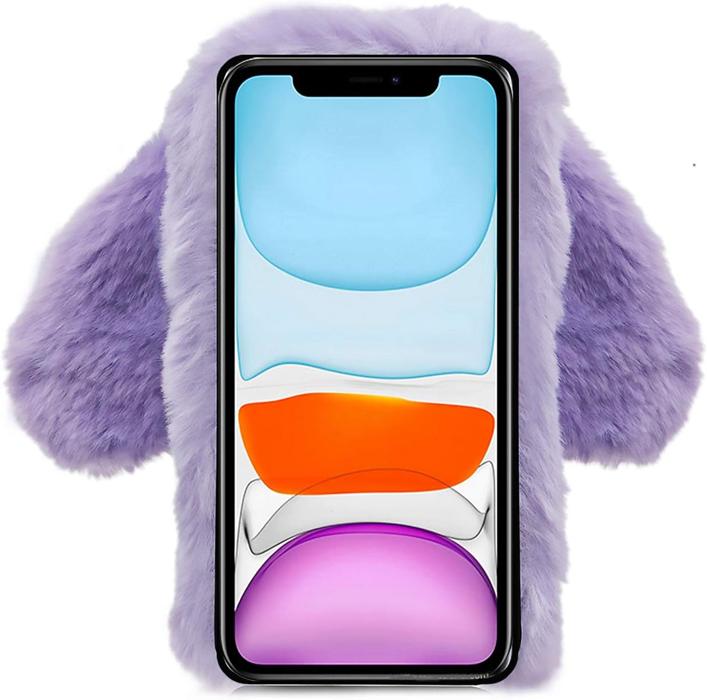 Rabbit Ear Case for Oneplus Nord N30 5G, Fuzzy Fluffy Cute Plush Ball Bunny Fur Shockproof Silicone Cover