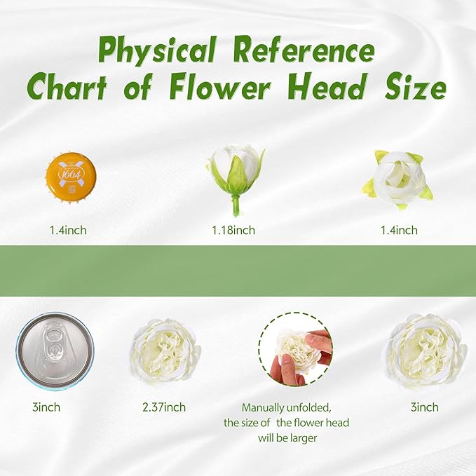 Geosar 8 Bundles Artificial Peonies Flowers Fake Silk Peony Bouquet Faux Peonies Flowers Bulk for Decoration Vase Floral Arrangements Wedding Party Table (White)