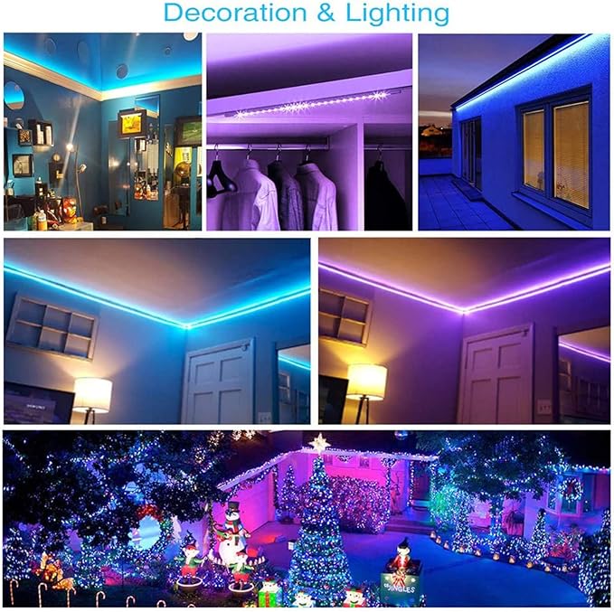 DAYBETTER Led Lights for Bedroom, 32.8ft Led Strip Lights RGB Color Changing Strip Light with Remote Control, Led Light for Room Decor, Home Decor