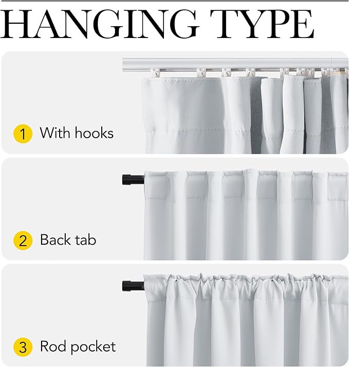 NICETOWN Room Divider Curtain Set with Ceiling Track, Room Darkning Ceiling Track Floor Curtain for Living Room Privacy, Thermal Insulated Drape for Office & Patio, W100 xL96, 1 Panel, Greyish White