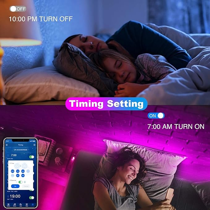 dalattin Led Lights for Bedroom 300ft, Smart Led Strip Lights with App Control Remote, RGB LED Light Strips, 24V Led Strip Lights for Room Decoration Party,Halloween Decor(3 Rolls of 100ft)