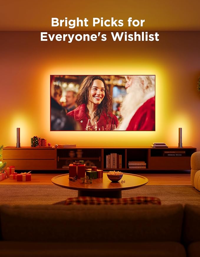 Govee TV LED Backlight Strip, RGBIC Smart LED Backlight for 40-50inch TVs, Music Sync, Wi-Fi Bluetooth & App Control, Works with Alexa & Google Assistant, 77 Scene Modes, Adapter
