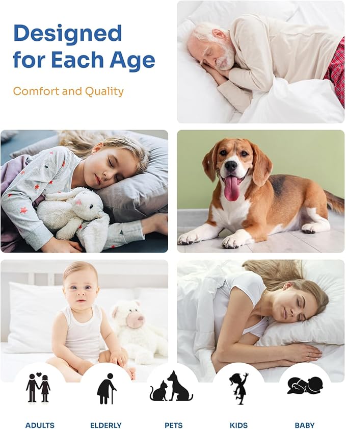 Washable Bed Pads 34" x 36" - 6 Pack, Blue, Waterproof Bed Pads for Incontinence, Bed Wetting Pads for Bed, Sofa, Floor, Resuable Underpads for Adults, Seniors, Pet