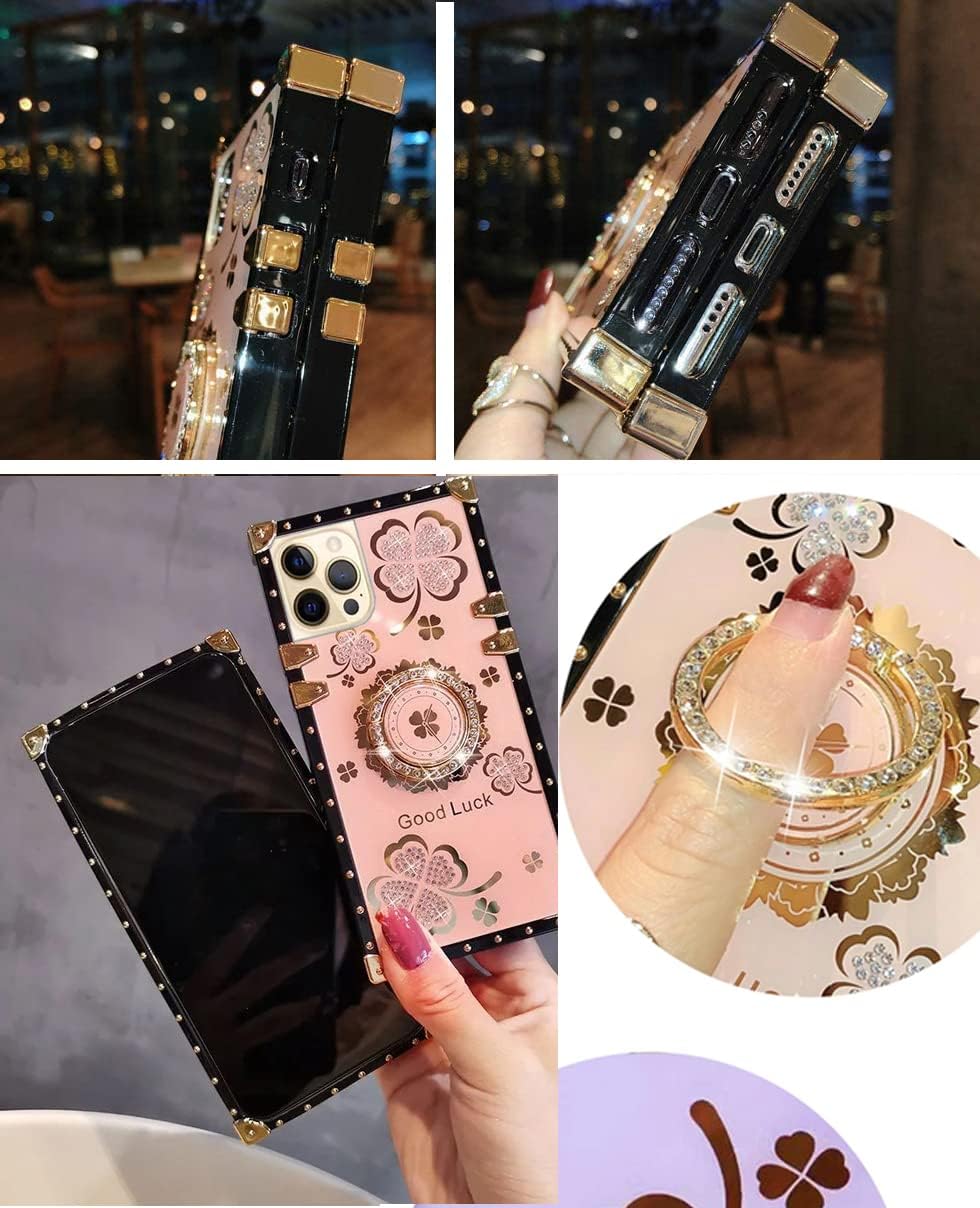 iPhone 12 Pro Max Bling Case - 6.7" Luxury Cute Shine Sparkly Glitter Diamond Rhinestone Flower Soft Phone Cover with